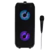 Tragbarer Lautsprecher Adler AD 1903, 2×5 W, Bluetooth, UKW-Radio, LED, 1500 mAh Akku, AUX, USB, schwarz