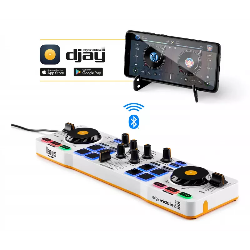 Hercules 4780921 DJ-Controller 2 Kanäle Schwarz, Weiß, Gelb