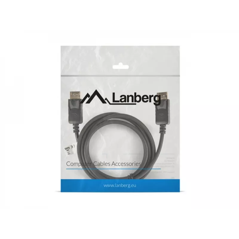 LANBERG DisplayPort M/M-Kabel 19 Pin V1.2 4k 1,8 m Schwarz