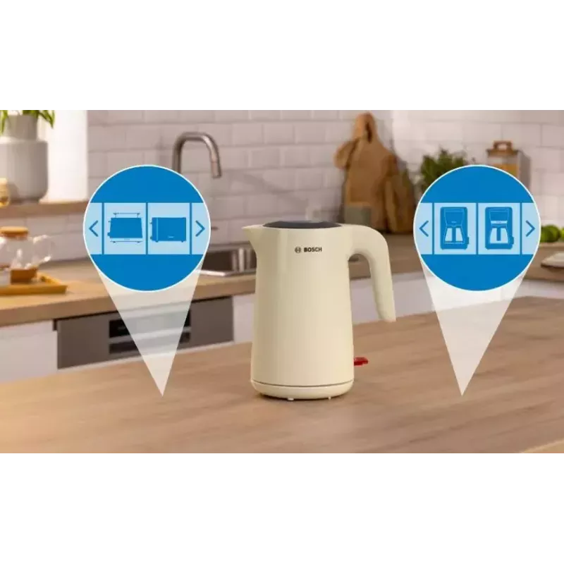 Wasserkocher Bosch TWK2M167 1,7 L 2400 W, kabellos mit 360°-Basis, automatische Abschaltung, Trockengehschutz