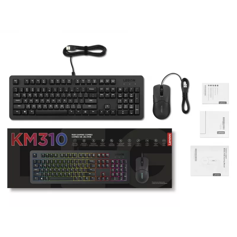 Lenovo GX31N91913 Tastatur Maus inklusive Gaming USB US Englisch Schwarz