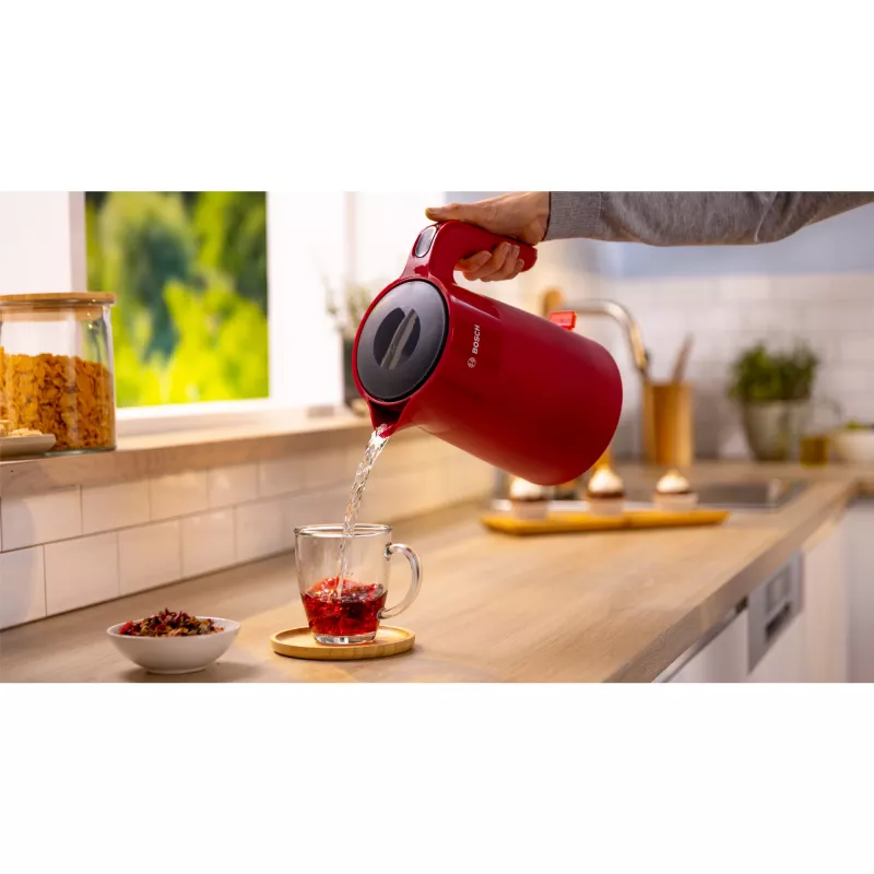 Bosch TWK2M164 Wasserkocher 1,7 L 2400 W Schwarz, Grau, Rot