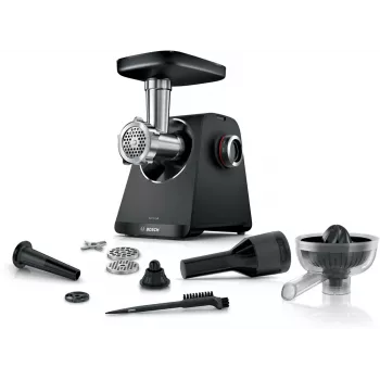 Fleischwolf Bosch MFWS430B — 1900 W, 2 Geschwindigkeiten, 2,5 kg/min, Schwarz/Silber, 4,3 kg