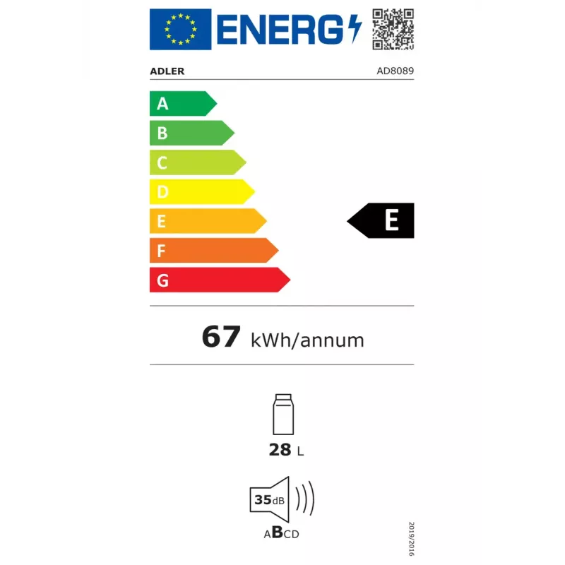 Thermoelektrischer Kühler Adler AD 8089 28 L — tragbar schwarz, 65 W, 35 dB, LED-Licht