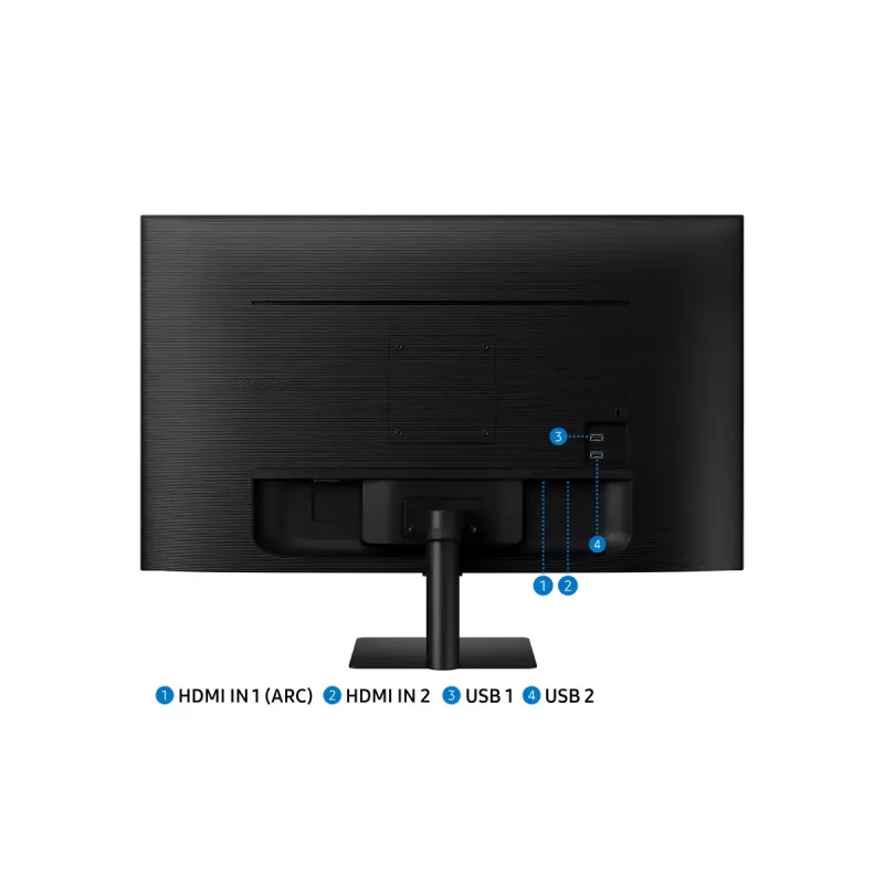 27 Zoll Samsung M50D Monitor — 27 Zoll Full HD (1920×1080), VA LED, 4 ms, 178° Betrachtungswinkel, integrierte Lautsprecher, USB-Hub, VESA, schwarz