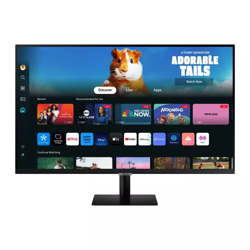 27 Zoll Samsung M50D Monitor — 27 Zoll Full HD (1920×1080), VA LED, 4 ms, 178° Betrachtungswinkel, integrierte Lautsprecher, USB-Hub, VESA, schwarz
