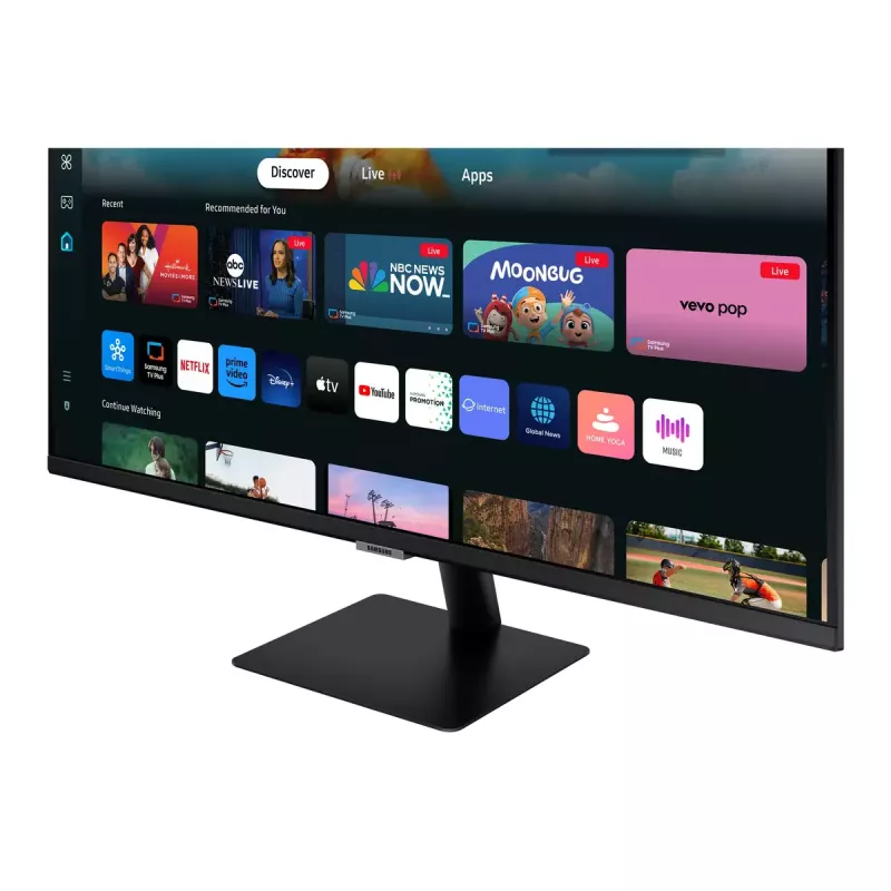27 Zoll Samsung M50D Monitor — 27 Zoll Full HD (1920×1080), VA LED, 4 ms, 178° Betrachtungswinkel, integrierte Lautsprecher, USB-Hub, VESA, schwarz