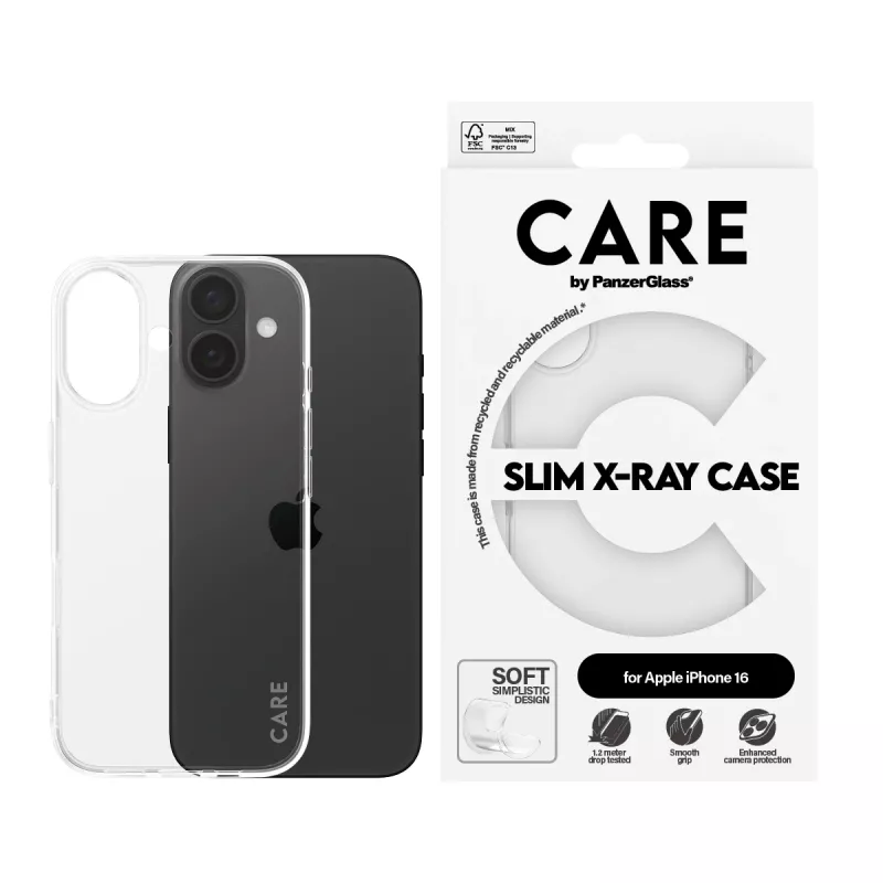 PanzerGlass CARE™ by ® X-Ray Hülle iPhone 16, Hülle, Apple, Apple - iPhone 16, Transparent