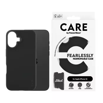 Cover PanzerGlass CARE by modische Hülle Schwarz iPhone 16 Transparent