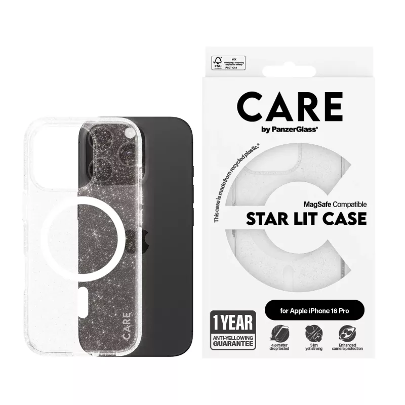 PanzerGlass CARE™ by ® Urban Combat Case Star Lit w. White MagSafe iPhone 16 Pro