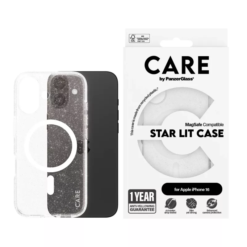 PanzerGlass CARE™ by ® Urban Combat Case Star Lit w. White MagSafe iPhone 16