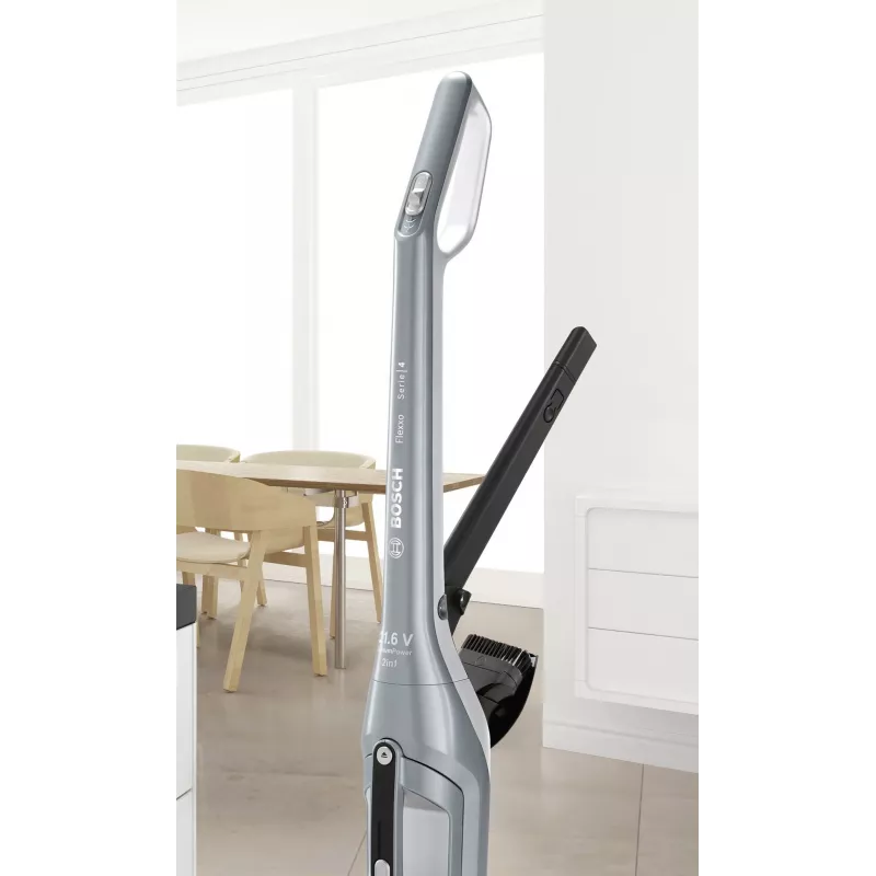 Staubsauger Stielsauger Bosch BCH3P210 2-in-1, Trockenreinigung, 0,4 L Staubbehälter, kabellos + Netzbetrieb, grau/schwarz, 3 kg