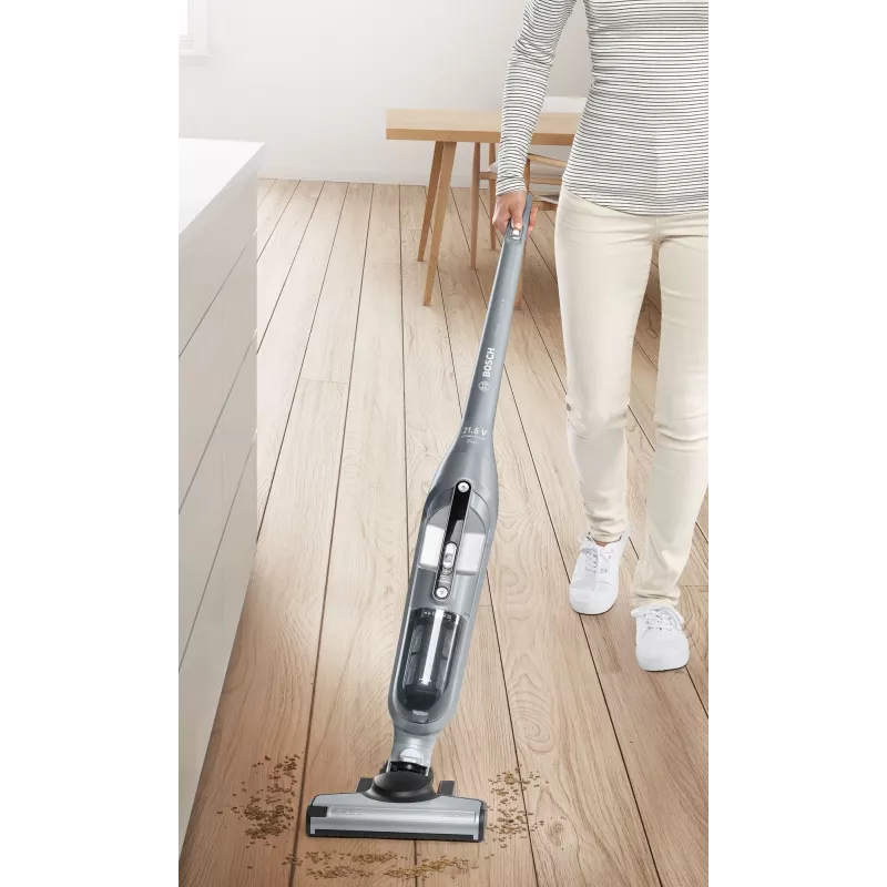 Staubsauger Stielsauger Bosch BCH3P210 2-in-1, Trockenreinigung, 0,4 L Staubbehälter, kabellos + Netzbetrieb, grau/schwarz, 3 kg