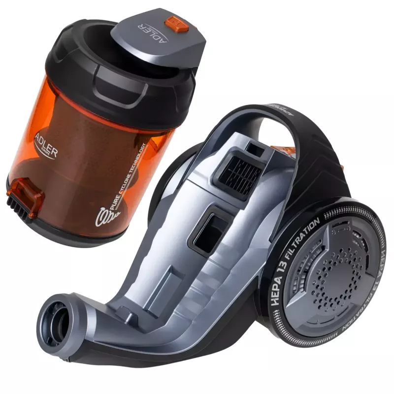 Beutelloser Staubsauger Adler AD 7065 — 700 W, 1,6 L Staubbehälter, HEPA, 9 m Radius, Schwarz/Rot