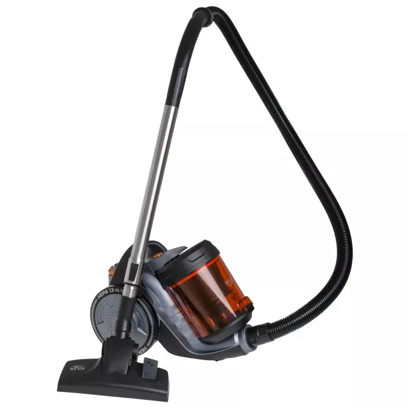 Beutelloser Staubsauger Adler AD 7065 — 700 W, 1,6 L Staubbehälter, HEPA, 9 m Radius, Schwarz/Rot