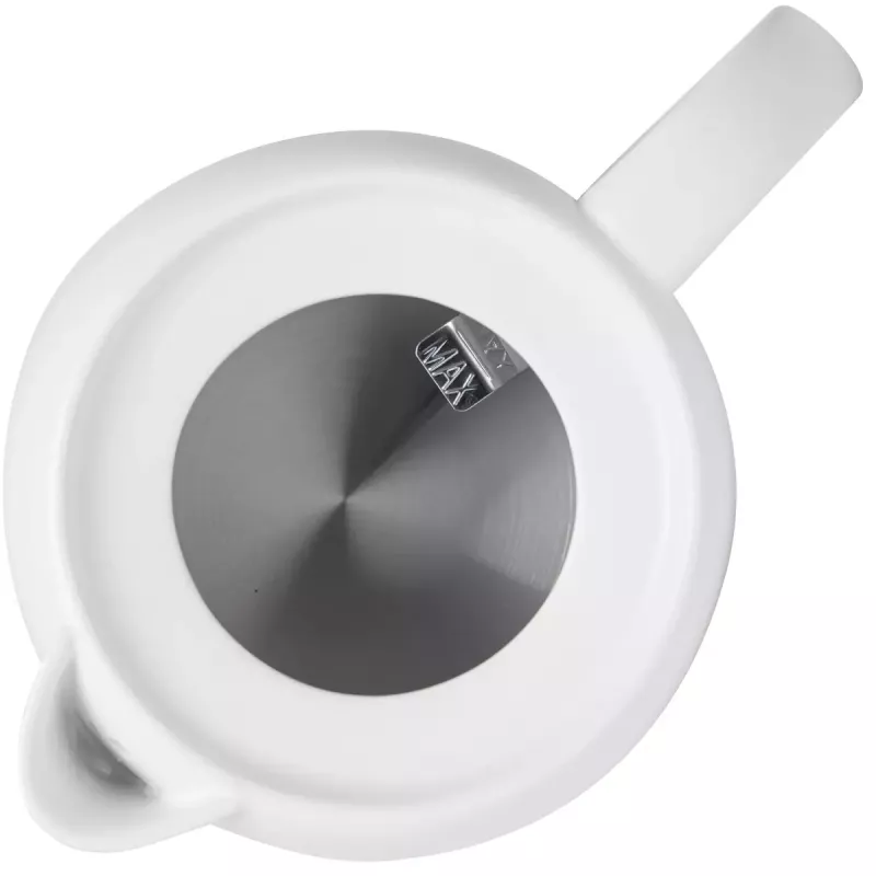 Elektrischer Wasserkocher Adler AD 1304 — 1 L, 1200 W, Keramikgehäuse, Klappdeckel, 360°-Drehbasis, weiß