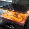 Philips 7000 series Kontaktgrill, Schwarz, Rechteckig, Touch, 220 °C, Klappdeckel, Verschlussdeckel, 180°