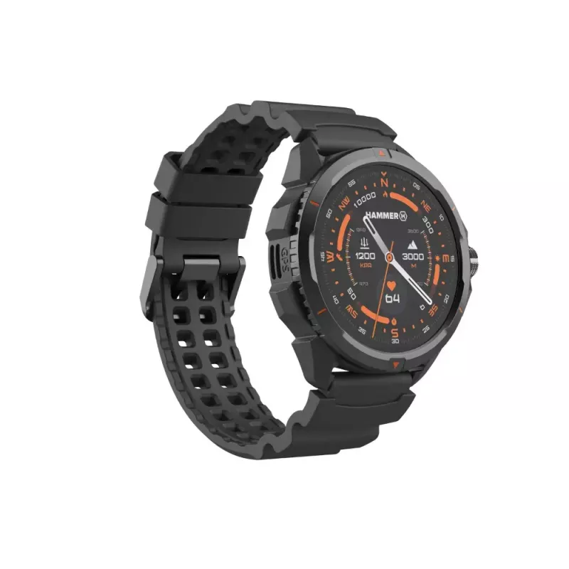 Smartwatch Hammer Hammer Watch 2 Schwarz — 1,5 Zoll AMOLED, GPS, wasserdicht, Herzfrequenz, Fitness-Tracking