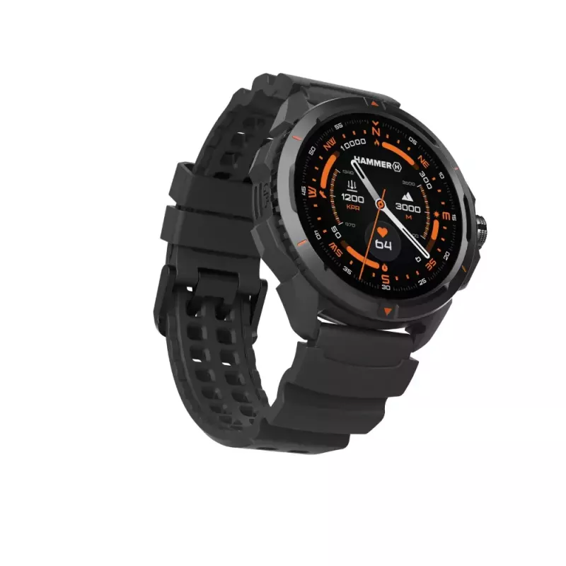 Smartwatch Hammer Hammer Watch 2 Schwarz — 1,5 Zoll AMOLED, GPS, wasserdicht, Herzfrequenz, Fitness-Tracking