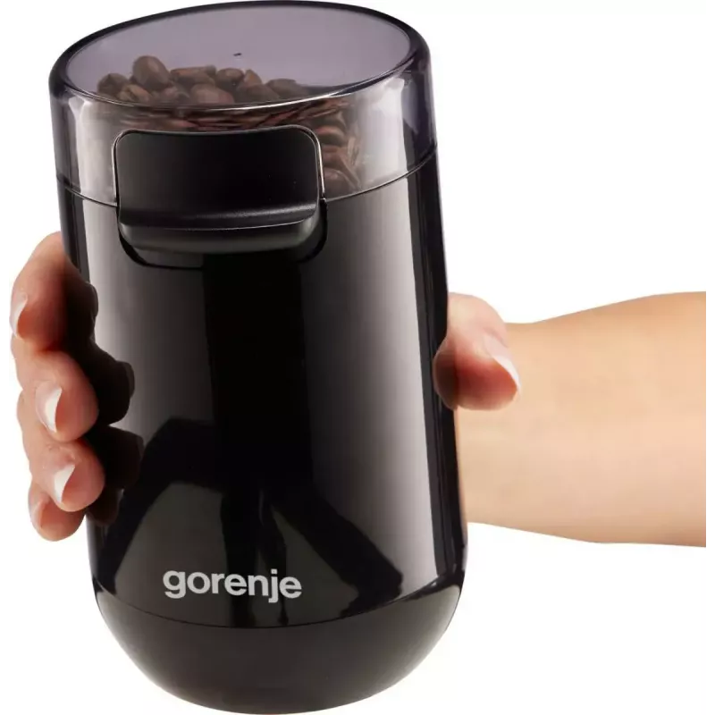 Kaffeemühle Gorenje SMK150SB — 150-W-Motor, 45-g-Bohnenkapazität, Edelstahlmesser, schwarz