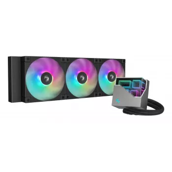 All-in-One-Flüssigkeitskühler DeepCool LT360, 3x 120-mm-Lüfter, 2400 U/min, 72,04 cfm, 41 cm Schläuche, Aluminium-Radiator, Schwarz