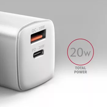 Ladegerät für Mobilgeräte Axagon ACU-PQ20W Universal Weiß