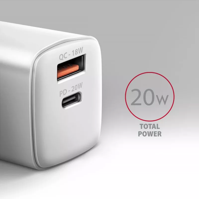 Ladegerät für Mobilgeräte Axagon ACU-PQ20W Universal Weiß