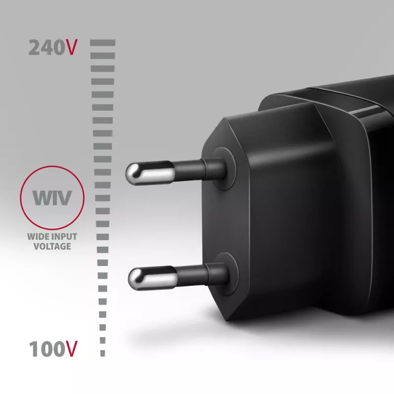 Axagon ACU-PQ30 PD3.0 & QC4+ 2xOUTPUTS Wandladegerät 30W