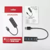 Axagon HUE-M1A 4x USB 3.2 Gen 1 MINI Hub, Metall, 20 cm USB-A-Kabel
