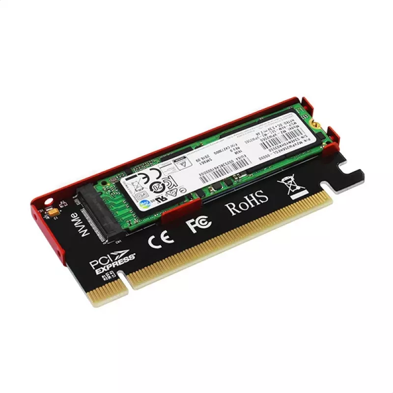 Axagon PCEM2-S PCIe x16 - M.2 NVMe M-Key-Slot-Adapter, mit passivem Alu-Kühlkörper