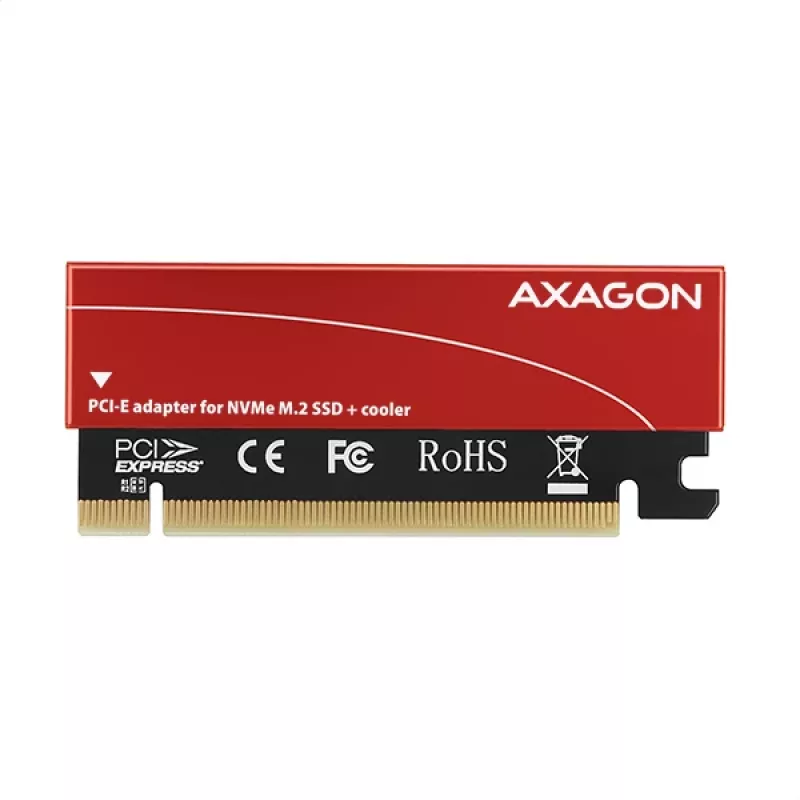Axagon PCEM2-S PCIe x16 - M.2 NVMe M-Key-Slot-Adapter, mit passivem Alu-Kühlkörper