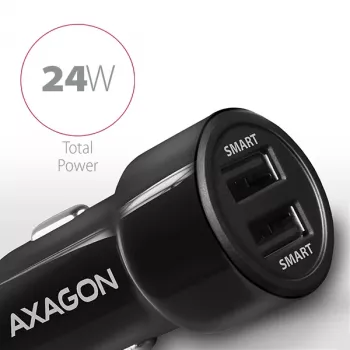 Axagon PWC-5V5 SMART Auto-Ladegerät 24W, 2x USB-A-Port, 5V/2,4A + 5V/2,4A