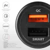 Axagon PWC-QC5 Ladegerät für Mobilgeräte Handy, Smartphone, Tablet, Universal Schwarz Zigarettenanzünder Schnellladung Auto