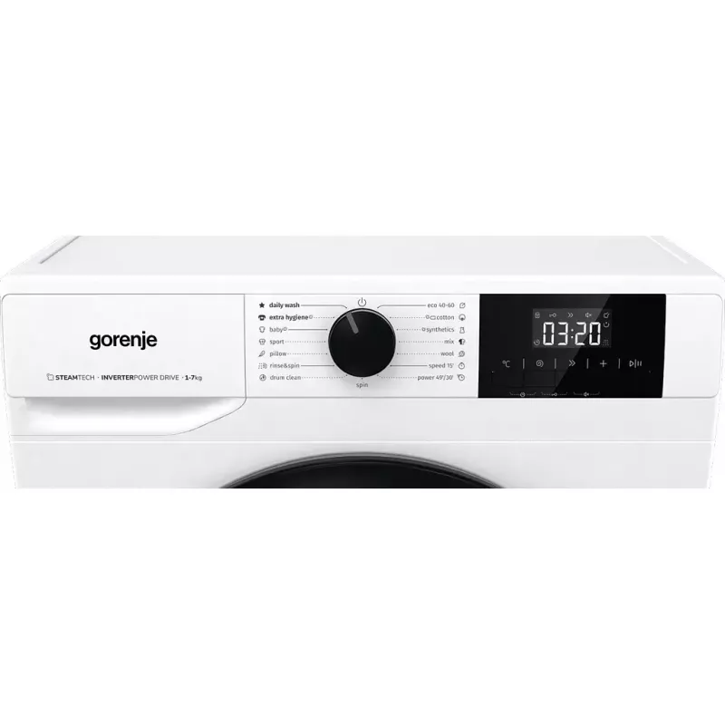 Waschmaschine Gorenje W3NGPI72SBS Frontlader 7 kg, 1200 U/min, LCD, Dampf, 59,5×43,5 cm, Energieklasse B