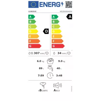 Gorenje WD2PA964ADW Waschtrockner 9 kg / 6 kg 1400 U/min