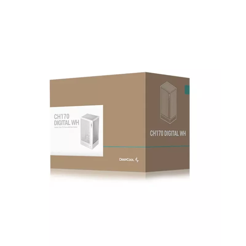 DeepCool R-CH170-WHNPI0D-G-1 Tower weiß, Mini-ATX, LED-Anzeige, 305 mm GPU, 172 mm CPU-Kühler