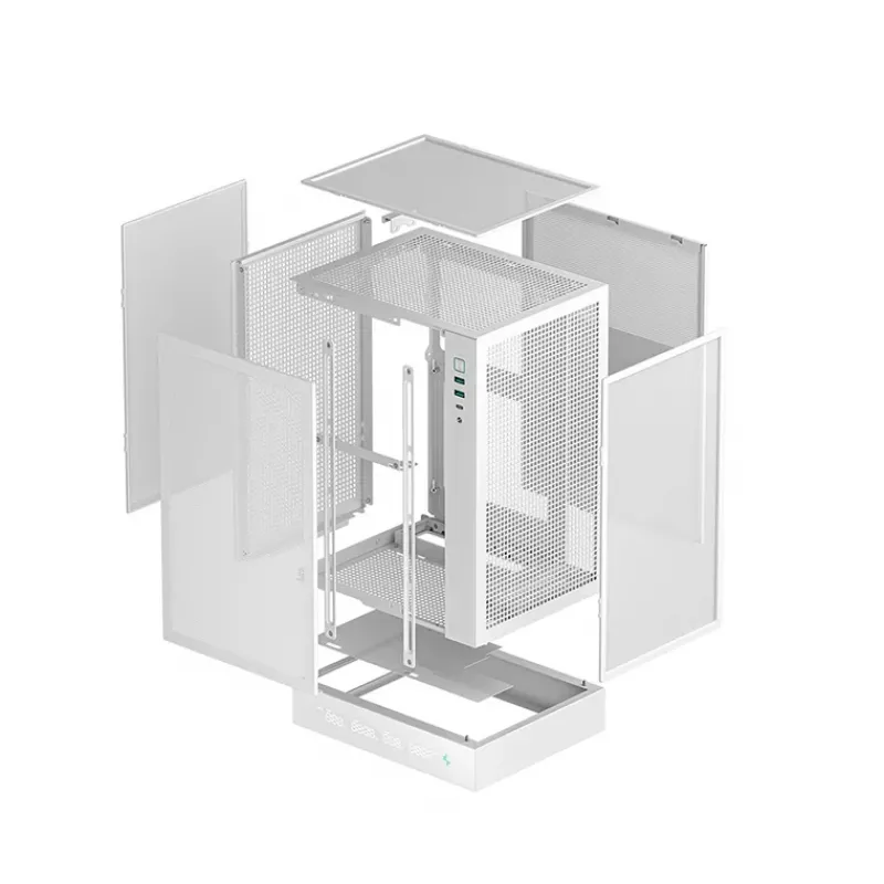 DeepCool R-CH170-WHNPI0D-G-1 Tower weiß, Mini-ATX, LED-Anzeige, 305 mm GPU, 172 mm CPU-Kühler