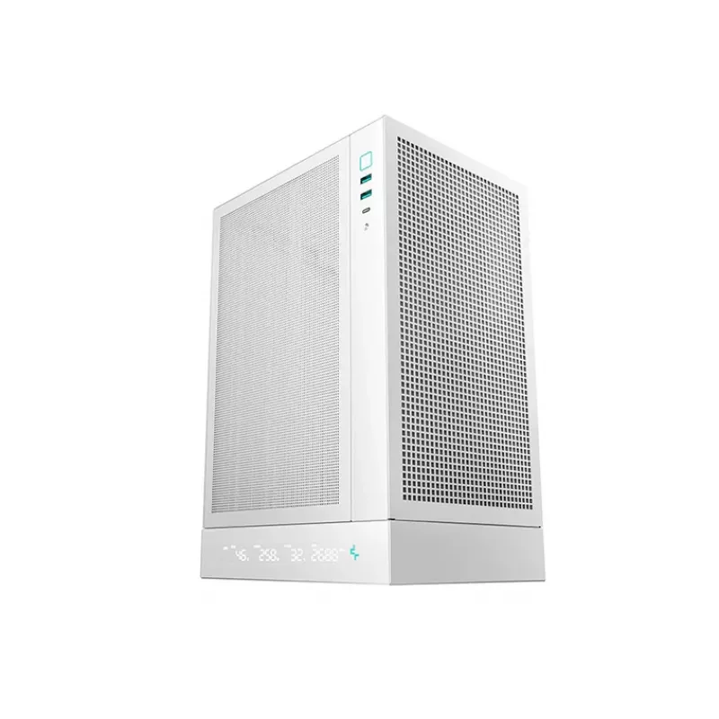 DeepCool R-CH170-WHNPI0D-G-1 Tower weiß, Mini-ATX, LED-Anzeige, 305 mm GPU, 172 mm CPU-Kühler