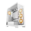 PC-Gehäuse DeepCool CG580 4F WH Midi Tower ATX/Micro ATX/ITX, gehärtetes Glas, 3×120 mm + 120 mm Rückseite, weiß