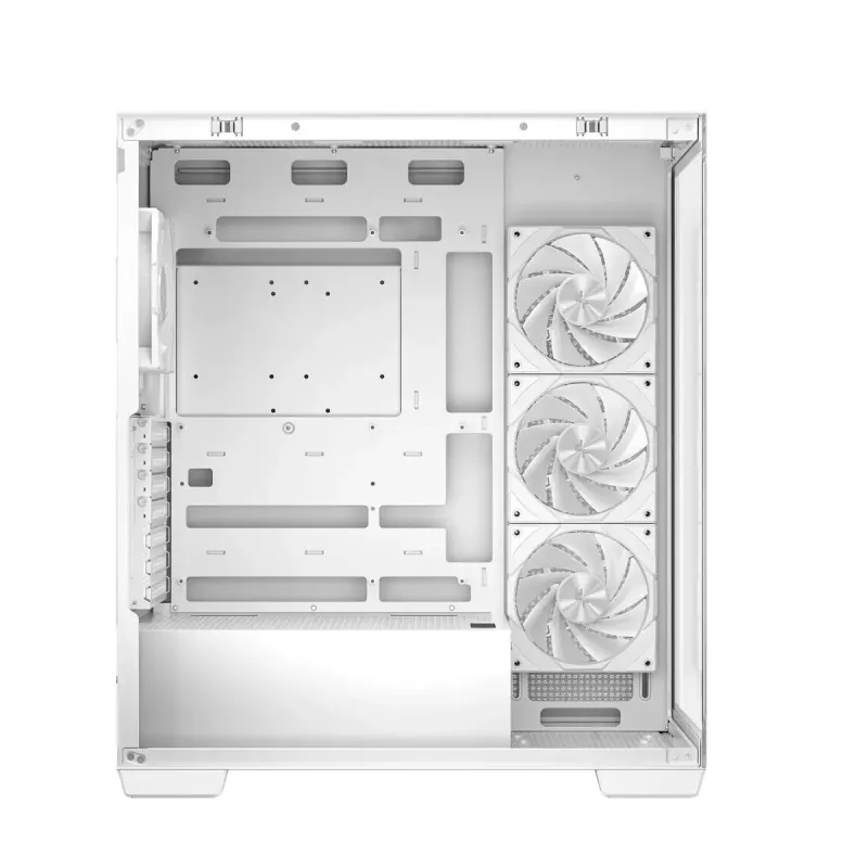PC-Gehäuse DeepCool CG580 4F WH Midi Tower ATX/Micro ATX/ITX, gehärtetes Glas, 3×120 mm + 120 mm Rückseite, weiß