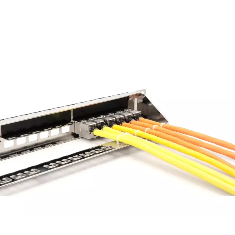 DIGITUS Modular Galvanisiertes Patch Panel - geschirmt 24-Port 24-Port blank 1U Rackmontage schwarz RAL 9005