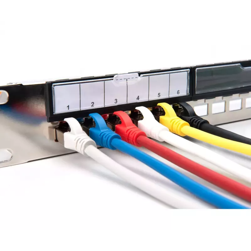 DIGITUS Modular Galvanisiertes Patch Panel - geschirmt 24-Port 24-Port blank 1U Rackmontage schwarz RAL 9005