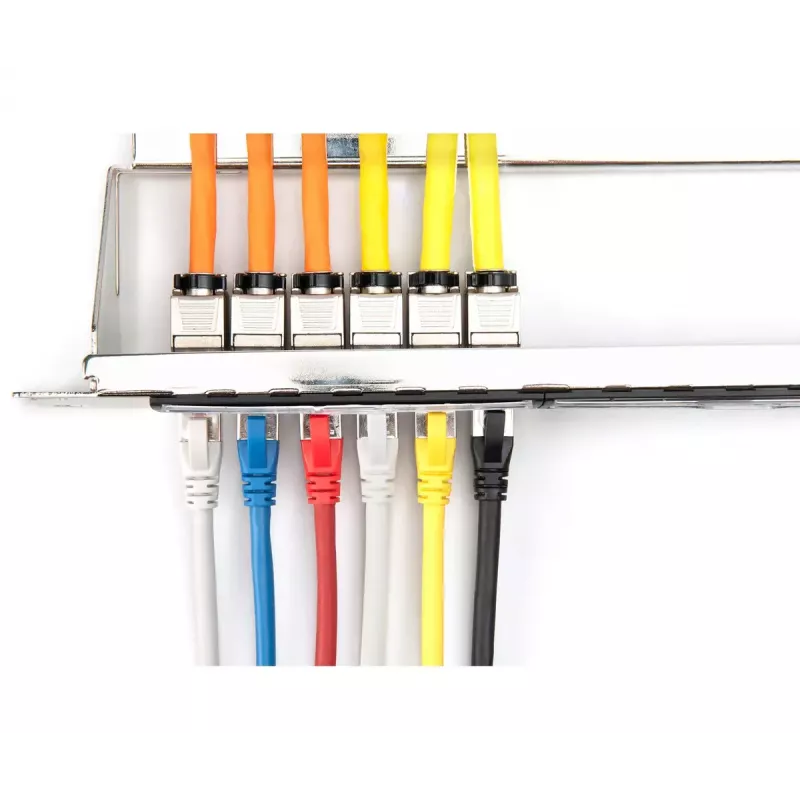 DIGITUS Modular Galvanisiertes Patch Panel - geschirmt 24-Port 24-Port blank 1U Rackmontage schwarz RAL 9005