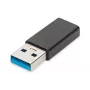 DIGITUS USB Typ-C Adapter, Typ A auf C M/F, 3A, 5GB, 3.0 Version, schwarz