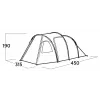 Fünf-Personen-Zelt easy camp Hidra 5, grün — Familiencamping, gemeinsamer Innenraum, wetterbeständig