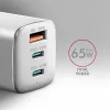 Axagon ACU-DPQ65W PD3.0 & QC4+ 3x AUSGÄNGE Wandladegerät 65W