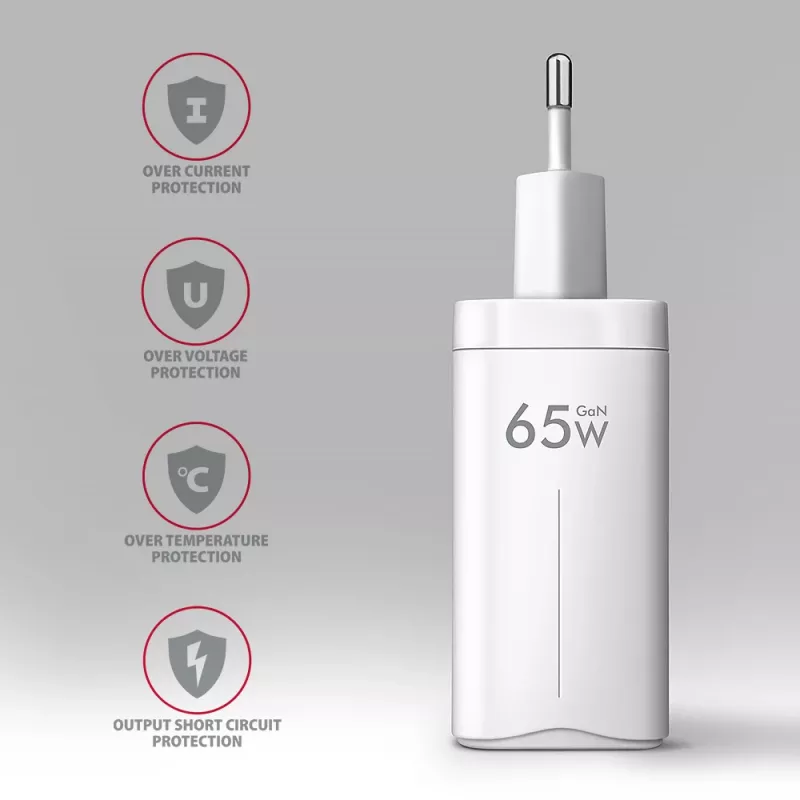 Axagon ACU-DPQ65W PD3.0 & QC4+ 3x AUSGÄNGE Wandladegerät 65W