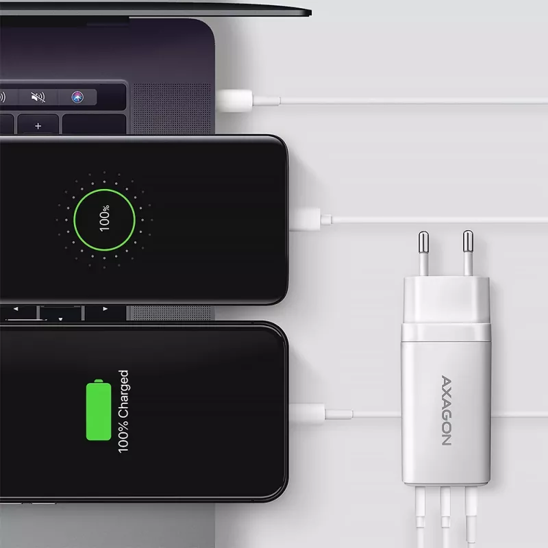 Axagon ACU-DPQ65W PD3.0 & QC4+ 3x AUSGÄNGE Wandladegerät 65W