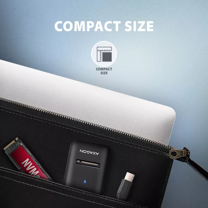 Axagon ADM2-CM USB-C Adapter M.2 NVMe SATA 10Gbps Schwarz