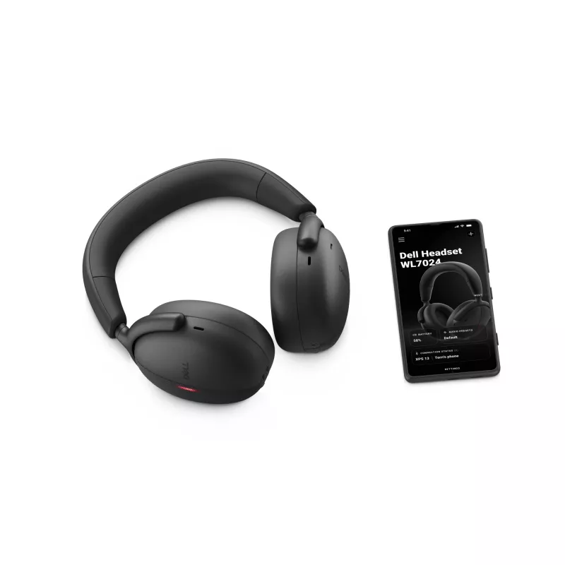 DELL Pro Premium Wireless ANC Headset - WL7024, Kabelgebunden & Kabellos, Telefonate/Musik, 20 - 20000 Hz, 297 g, Headset, Schwarz